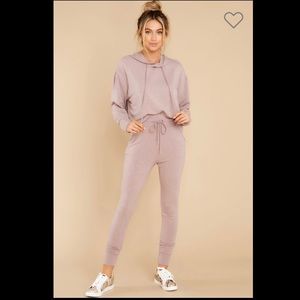 NWT Power Poise Dusty Mauve Crop Hoodie & Joggers